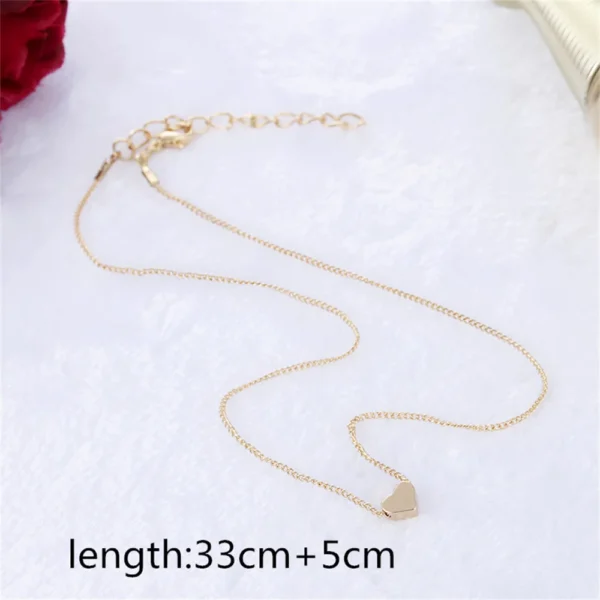 Fashion Gold Color Cute Love Heart Triangle Round Design Pendant Necklace For Women Exquisite Gift Wholesale Dropshipping - Image 4