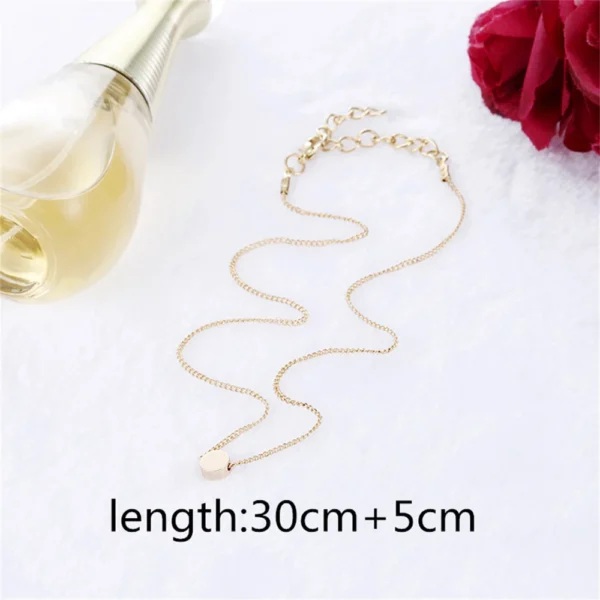Fashion Gold Color Cute Love Heart Triangle Round Design Pendant Necklace For Women Exquisite Gift Wholesale Dropshipping - Image 5