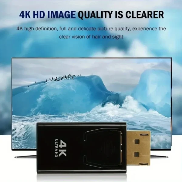 4K DP DisplayPort to HDMI-compatible Adapter Converter Display Port DP to HDMI-compatible HDTV Adapter Video Audio PC Laptop - Image 2