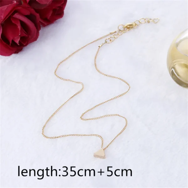 Fashion Gold Color Cute Love Heart Triangle Round Design Pendant Necklace For Women Exquisite Gift Wholesale Dropshipping - Image 3