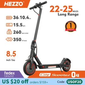 HEZZO 36v 350W 10.4ah Electric Scooter HS-04Pro 8.5" Self-balance Folding Kick Escooter Smart App Eu Us Warehouse Free Shipping