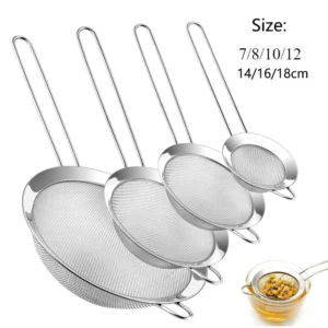 Juego de 1/3/4 Piezas de Coladores de Malla Fina de Acero Inoxidable, Colador de Harina, Tamiz, Utensilios para Repostería, Accesorios de Cocina