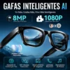 Nuevas Gafas Inteligentes con IA, Cámara de Grabación de Video 4K de 8MP, Foto y Video Manos Libres, Traducción por IA con ChatGPT, Gafas con IA para Vlog, para Hombres y Mujeres