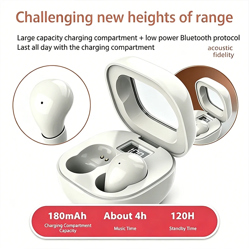 SK19-NEW Auriculares Inalámbricos Bluetooth 5.3, Audífonos Pequeños para Dormir, Deportivos, Invisibles, con Sonido de Bajos de Alta Calidad - Image 6