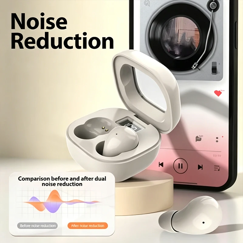 SK19-NEW Auriculares Inalámbricos Bluetooth 5.3, Audífonos Pequeños para Dormir, Deportivos, Invisibles, con Sonido de Bajos de Alta Calidad - Image 3