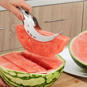 Cuchillo para cortar sandía, cuchillo de acero inoxidable, herramienta para cortar frutas y verduras, clip para sandía, accesorios de cocina