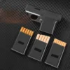 Encendedor de Gas butano tipo pistola con Clip, soporte para cigarrillos de tres capacidades, encendedores de llama azul a prueba de viento, regalos para hombres (sin GAS), novedad de 2026