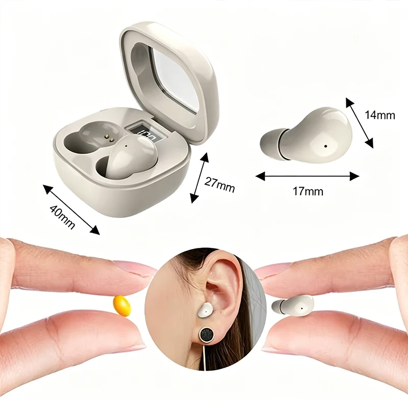 SK19-NEW Auriculares Inalámbricos Bluetooth 5.3, Audífonos Pequeños para Dormir, Deportivos, Invisibles, con Sonido de Bajos de Alta Calidad - Image 5