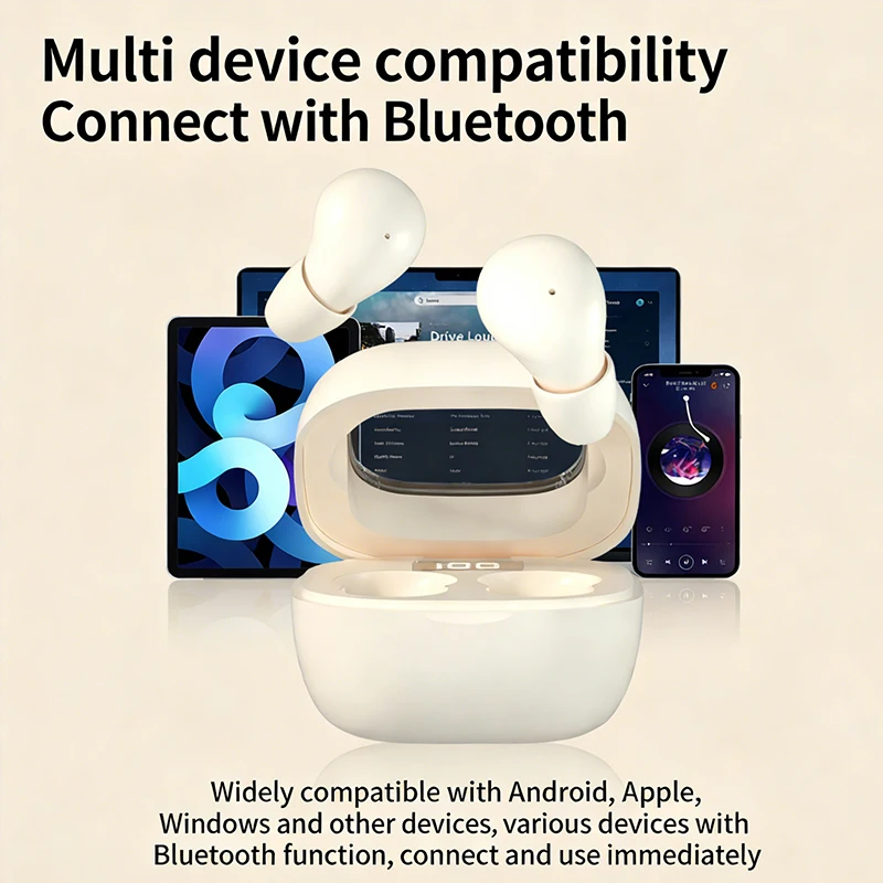 SK19-NEW Auriculares Inalámbricos Bluetooth 5.3, Audífonos Pequeños para Dormir, Deportivos, Invisibles, con Sonido de Bajos de Alta Calidad - Image 4