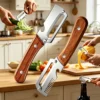 Pelador de Verduras Multifuncional de Acero Inoxidable con Mango de Madera, Cortador de Frutas y Patatas, Abridor de Botellas, Herramientas de Cocina para Pelar